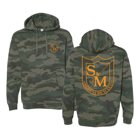 S&M Two Shield Heavy Hooded Sweat Forest Camo