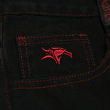 Doomed Heavies x Animal Jeans Black with Red Stitch