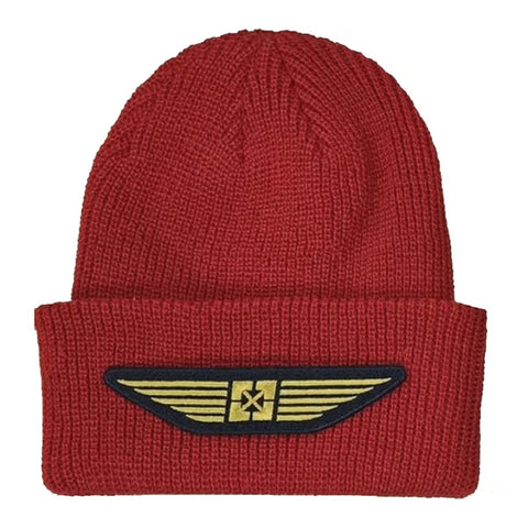 Fit Gold Wing Cuffed Beanie Red