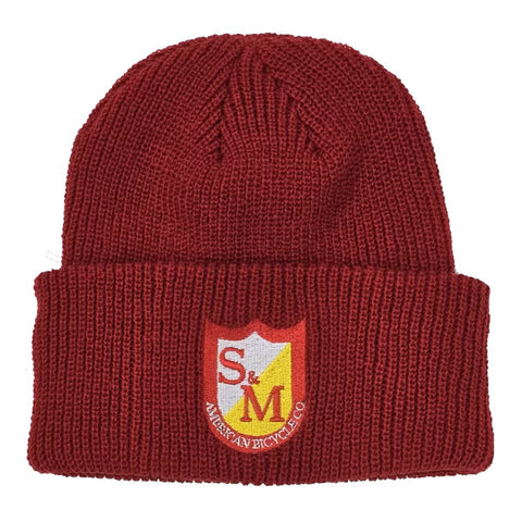 S&M Ribbed Cuffed Beanie Red