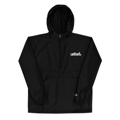 United Embroidered Coastin Packable Jacket Black