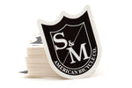 S&M Small Shield Stickers Black/White (100 Pack)