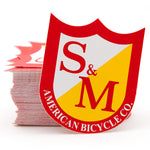 S&M Medium Shield Stickers Red/Yellow (Single)
