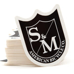 S&M Medium Shield Stickers Black/White (Single)