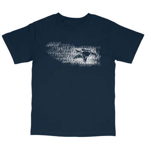 Animal Distressed T-Shirt Navy