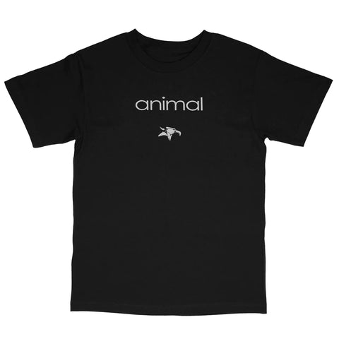 Animal Stitch Embroidered T-Shirt Black