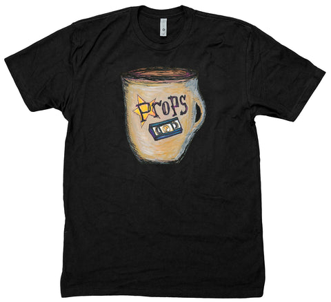 Props Coffee & VHS Transfer T-Shirt Black